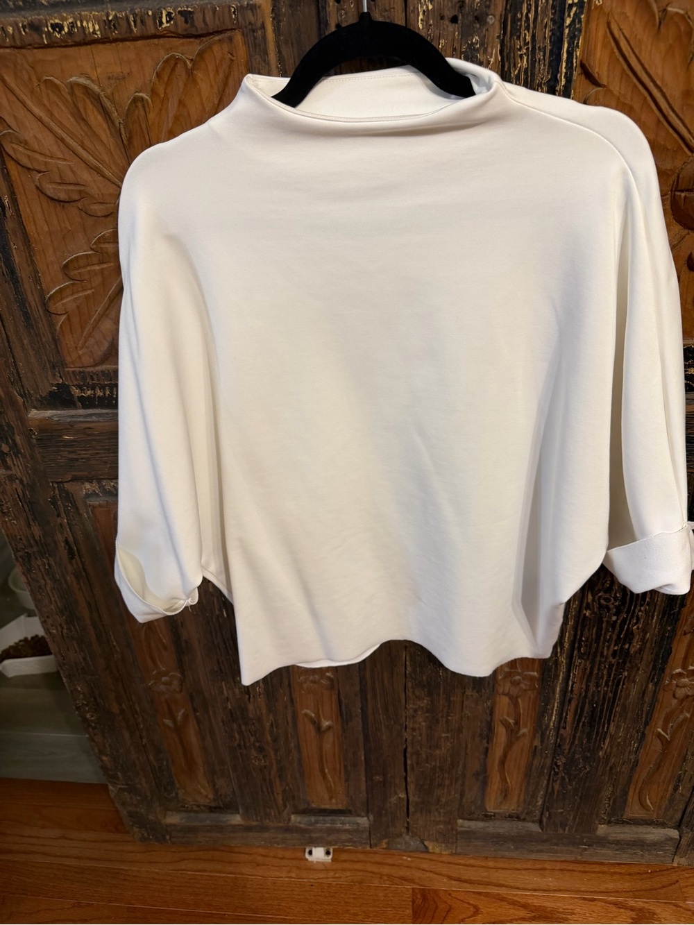Anthropologie Cream Boatneck Long Sleeve Top